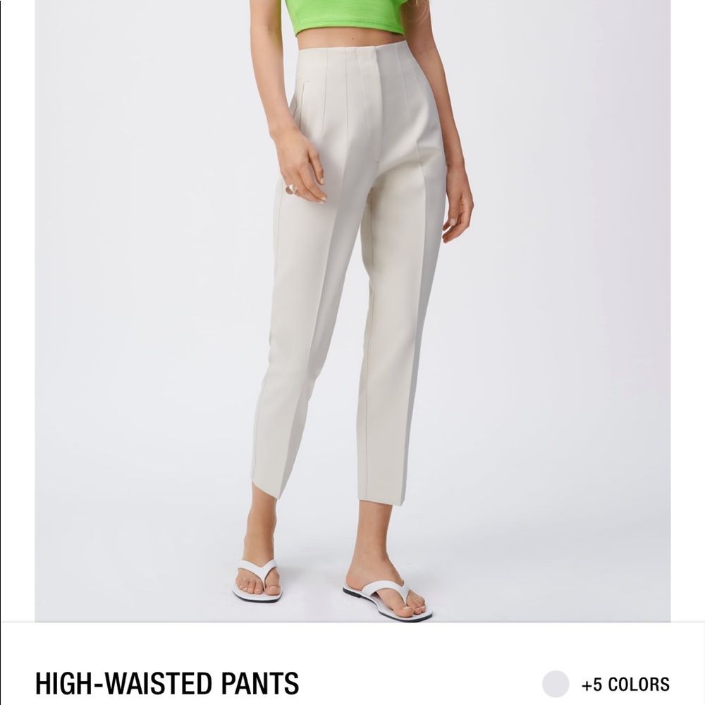 Zara High Waisted pants - Oyster White
